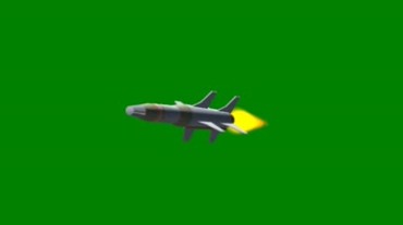 导弹飞弹喷射火焰飞行绿屏抠像视频素材