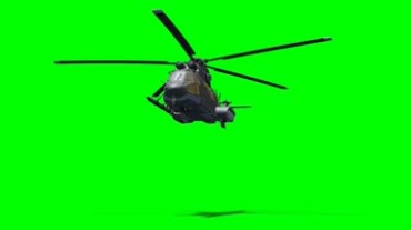 直升飞机飞行绿幕抠像特效视频素材