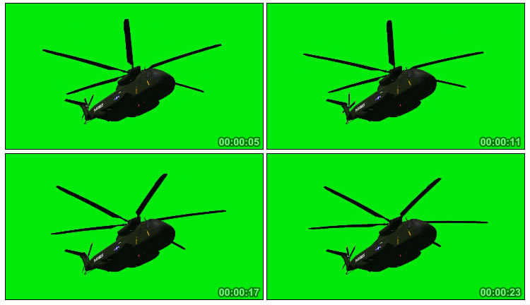 直升运输机绿屏抠像视频素材