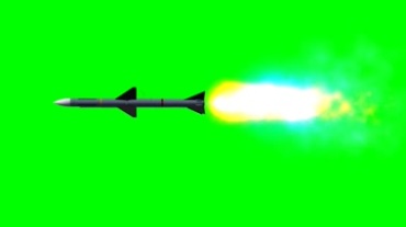 火箭飞弹飞行绿幕抠像视频素材