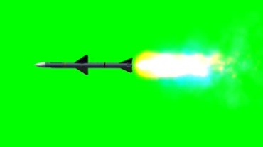 火箭飞弹飞行绿幕抠像视频素材