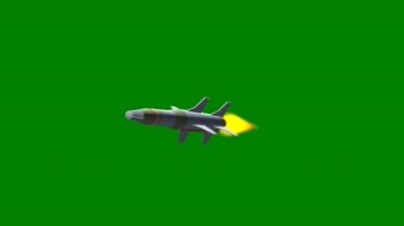 飞弹空中飞行跟拍绿屏抠像视频素材