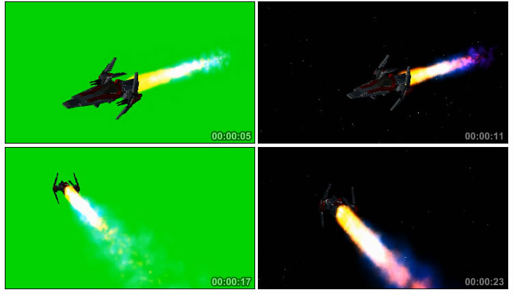 星际飞船太空飞船绿屏抠像视频素材