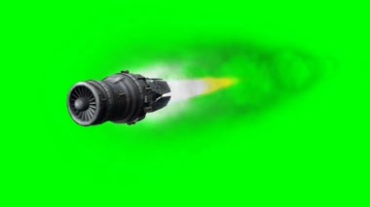 火箭发动机喷射火焰推进高速飞行绿屏抠像视频素材