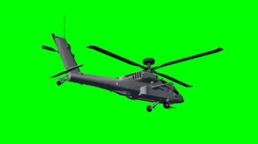 武装直升飞机绿幕抠像特效视频素材