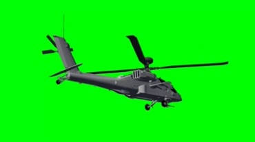 武装直升飞机绿幕抠像特效视频素材