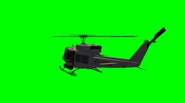 武装直升飞机绿幕透明抠像视频素材