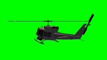 武装直升飞机绿幕透明抠像视频素材