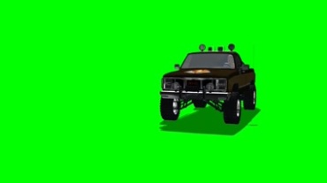 豪华皮卡汽车绿屏抠像视频素材