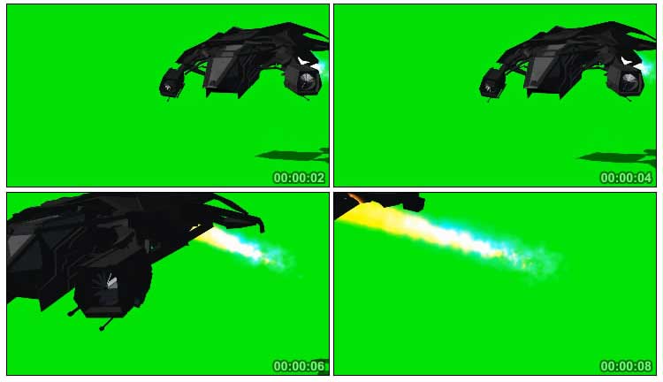 科幻黑科技飞行器战斗机绿幕抠像视频素材