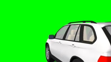 小轿车侧方角度绿屏抠像视频素材