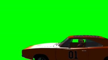 汽车飞跃绿幕抠像视频素材