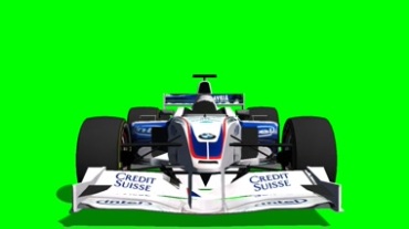 F1方程式赛车正面照绿屏抠像视频素材