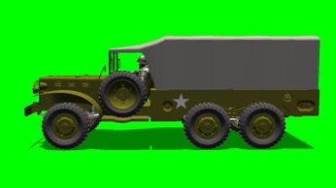 军用车辆皮卡绿屏抠像视频素材