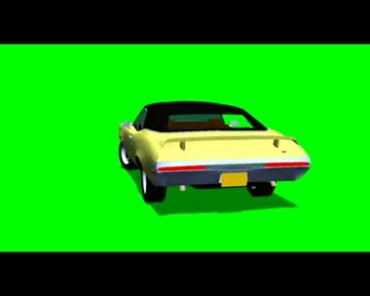 黄色敞篷跑车绿屏抠像视频素材
