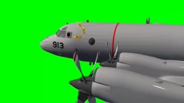 远程轰炸机螺旋桨绿幕抠像视频素材