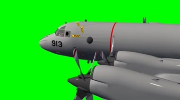 远程轰炸机螺旋桨绿幕抠像视频素材