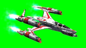 高科技外星作战飞船战机绿屏抠像视频素材