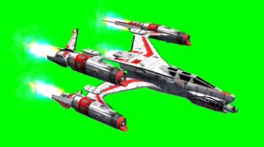 高科技外星作战飞船战机绿屏抠像视频素材