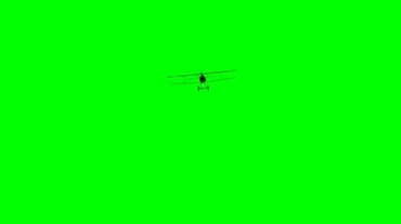 老式飞机飞行绿幕抠像视频素材