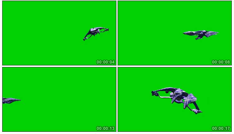 外星飞行器战舰战船绿屏抠像视频素材