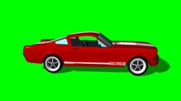 红色跑车小车绿屏抠像视频素材