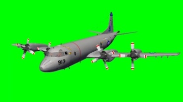 轰炸机绿屏抠像视频素材