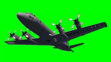 军用运输飞机绿屏抠像视频素材