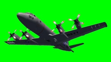 军用运输飞机绿屏抠像视频素材