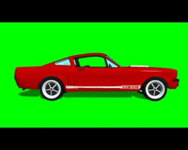 红色跑车侧面镜头绿屏抠像视频素材
