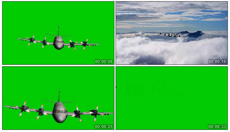 运输飞机绿屏抠像视频素材