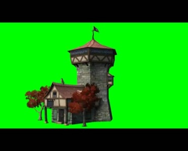 箭塔防御塔绿幕抠像视频素材
