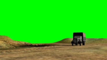 卡车开过绿屏抠像特效视频素材