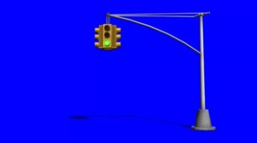 交通信号红绿灯蓝屏抠像视频素材