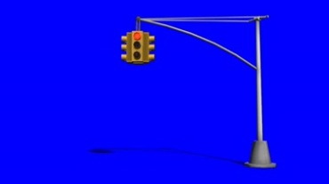 交通信号红绿灯蓝屏抠像视频素材