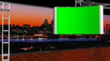 演播室电视屏幕绿屏特效视频素材