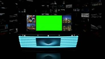 演播室显示屏幕绿屏特效视频素材