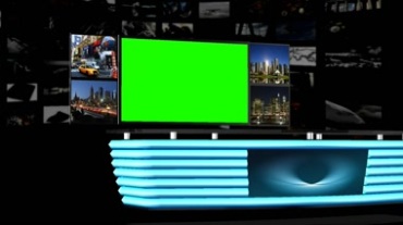 演播室显示屏幕绿屏特效视频素材
