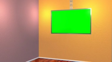 墙壁电视屏幕绿屏特效视频素材
