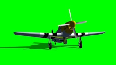 螺旋桨飞机静态展示绿屏抠像视频素材