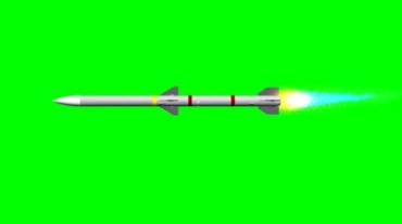 导弹飞弹喷射火焰绿屏抠像视频素材
