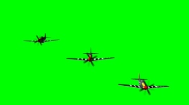 飞机飞行表演队绿幕抠像特效视频素材