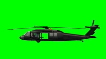 武装直升飞机透明抠像绿幕特效视频素材