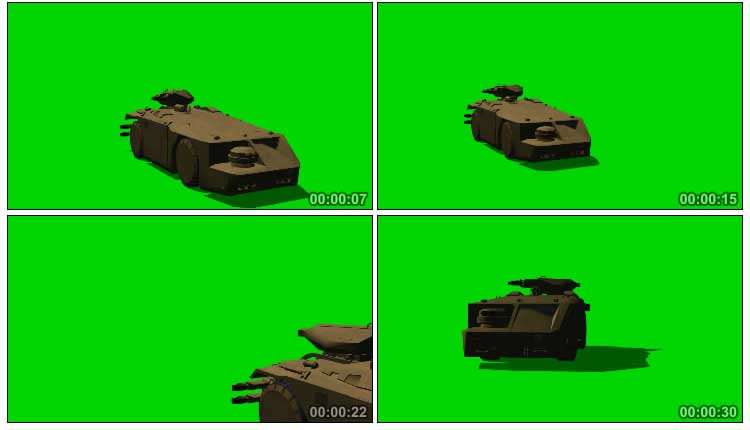 重型装甲车绿幕背景透明抠像视频素材