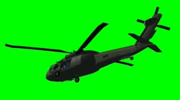 军用直升机悬在空中绿屏抠像视频素材