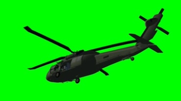 军用直升机悬在空中绿屏抠像视频素材