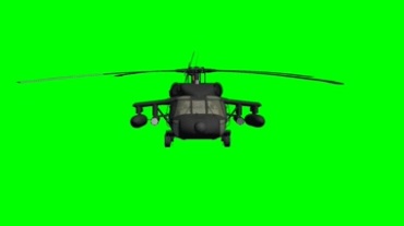 军用武装直升飞机绿幕透明抠像视频素材