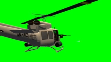 武装直升飞机发射飞弹绿屏抠像特效视频素材