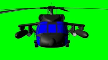 军用直升机绿幕抠像视频素材