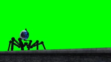 机器蜘蛛爬行绿幕抠像视频素材